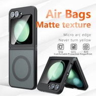 For Sumsung Galaxy Z Flip 6 Phone Case, Magnetic Suction Matte Skin Texture Transparent Anti Fingerp