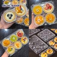50 Plastic Boxes for 2 - 4 Egg Tarts, Fruit Tarts, Pastries [310 - 311]