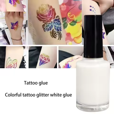 Skin-friendly Body White Skin Glue For Glitter Tattoos Gel Flash Powder Tattoo Glue White Glue One-t