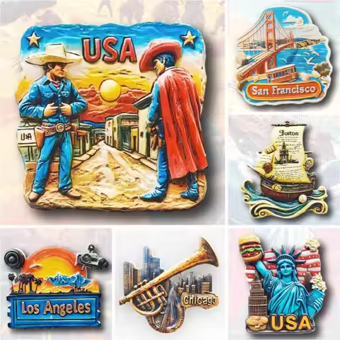 United States Souvenirs Boston Fridge Magnets Los Angeles America Chicago Grand Canyon Fridge Sticke