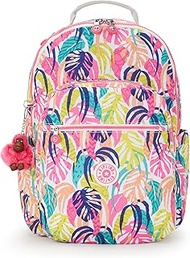 Kipling Seoul Large Metallic 15" Laptop Backpack, Peaceful Jungle, 13.75''L x 17.25''H x 8''D, Women