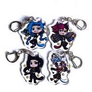 League of Legends keychain LoL Acrylic Jinx Vi Ekko Caitlyn Arcane chibi bag decoration accessory ga