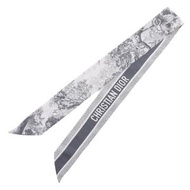 二手 Christian Dior Mitza Toile de Jouy SauvageRIBON圍巾，15JOU106I602，絲綢，灰色，女士