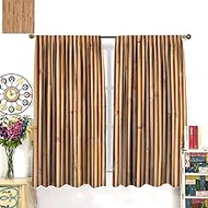 Bamboo 3D Printed Curtains,Japanese Asian Traditional Zen Plant Brown Window Treatments for Bedroom 