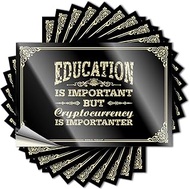 gaeruite Bumper Sticker Education is Important But Cryptocurrency is Importanter Stickers Funny Stic