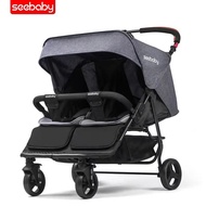 【CiKK】Seebaby St. Debei T22 twin baby stroller can sit or lie double BB stroller can enter the elevator