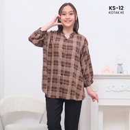 KS-12 Kemeja Atasan Wanita Shanghai Lengan 3/4 LD120 LD110 Allsize Rayon Armor Premium Blouse Baju W
