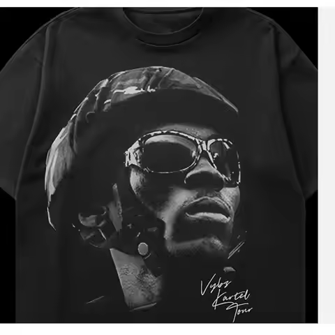 HOT NEW Vybz Kartel TOUR black T shirt short sleeve All sizes