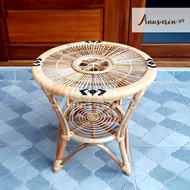 Anusarin Round Coffee Table 06 All Genuine Rattan โต๊ะหวายกลม 61 ซม