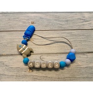 Customised Pacifier Teether Clip with Mini Rocket Teether