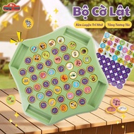 New Version Animal and Fruit Shaped Memory Flipping Chess Toy with 52 Chess Boxes and 4 Card Slots -