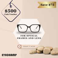 $500 Optical Frame &amp; Lens voucher (Eyeglasses) by EYECHAMP