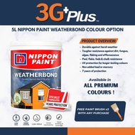 [PREMIUM COLOURS] 5L Nippon Paint Weatherbond Cat Nippon Weatherbond (Colours Option)
