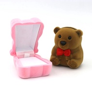 1 Piece Velvet Bear Stand For Earrings Ring Necklace Jewelry Packaging Gift Box Wedding Engagement D