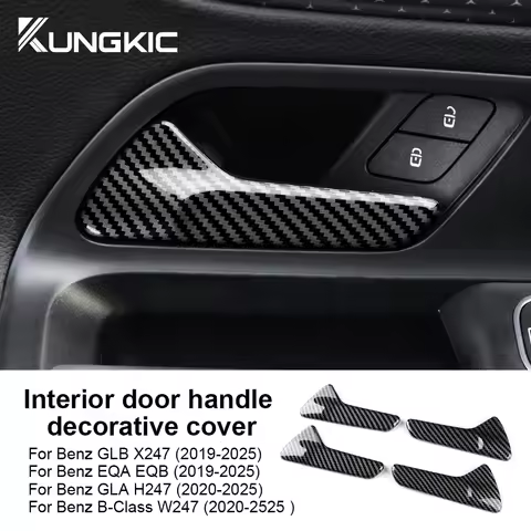 For Mercedes Benz W247 B Class GLA H247 GLB X247 EQA EQB 2019-2025 Car Door Handle Trim Cover Carbon