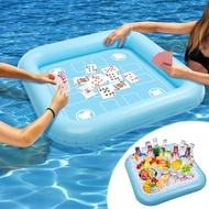 Floating Table for Pool Game with Waterproof Playing Cards 35.5 x 35.5 in Floating Card Table for Po