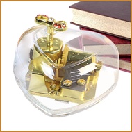 Heart Shaped Musical Boxes Heart Shaped Acrylic Musical Box Wind Up Music Box Gold-Planted Musical F