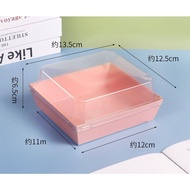 YUEW [10 PCS] PLAIN PINK BOX 11 CM X 12 CM 11X12CM 11X12 11CMX12CM Heat Resistant Dessert Box Oven M