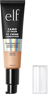 e.l.f. Camo CC Cream, Color Correcting Medium-To-Full Coverage Foundation with SPF 30, Light 210 N,