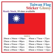 Taiwan Flag Sticker Rectangle Postcard / Stiker Pelekat Poskad Bendera Taiwan