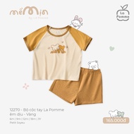 Bộ cộc tay La Pomme êm dịu - Sợi Petit Soyeu thoáng mát – Bé trai/gái 6M - 3Y