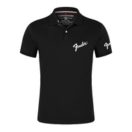 2022 Music Guitar Fender Logo Quality Harajuku Comfortable Men Polo Shirt Casual Patchwork Classic M