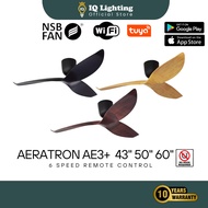 NSB Aeratron AE3+ WIFI 43'' 50" 60'' DC Motor 3 blade with remote designer fan kipas angin siling fa