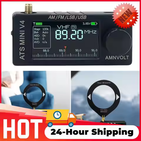 1.9inch IPS Screen SI4732 DSP Radio AM FM Receiver AMNVOLT V4 ATS MINI SI4732 ALL Band DSP Radio FM 