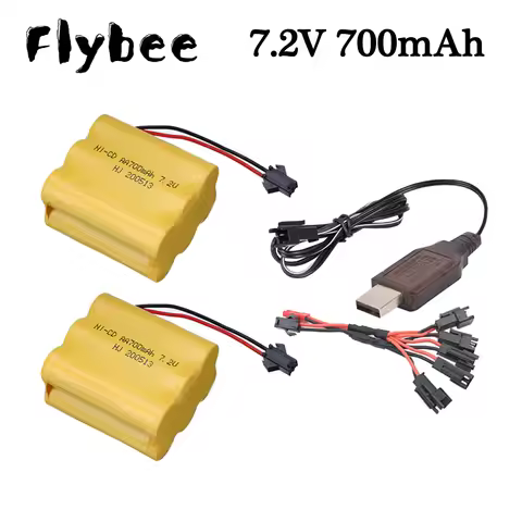 7.2V 700mAh NiCD Aa Battery SM plug For RC Electric Toys Cars Tank Truck Train Boat Ship Parts Upgra