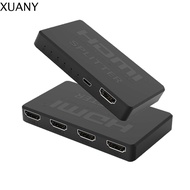 XUANY 4K 2K 4K HDMI Video Splitter 1ใน4ออก HDMI1.4 อุปกรณ์หน้าจอเดียวกัน เสียบและเล่น 3D สำหรับเครื่