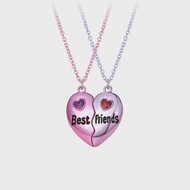 Winoneday 2Pcs/set Multicolour Heart-shaped Stitching Best Friend Bestie Necklace BFF Friendship Jew