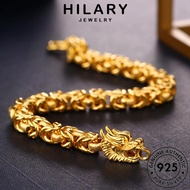 HILARY JEWELRY Faucet Korean Man 純銀手鐲手鏈 Domineering Silver Lelaki Tangan Rantai Accessories 925 Perak Original Gold Men For Sterling Bracelet Gelang Bangle B79