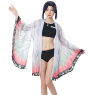 FCCAM Anime Ganyu Swimsuit Ganyu Cosplay Hollow One Piece Bathing Suit for Women Elastic Swimwear