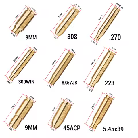 Tactical Red Laser Bore Sighter Training Bullet Brass Boresighter Caliber 12GA .223 .303 300WIN 6.5x