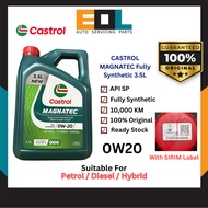 (100% Original) CASTROL MAGNATEC 0W20 Fully Synthetic Engine Oil SP - 3.5L Minyak Hitam Castrol