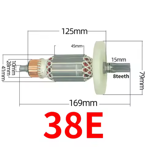 Armature Rotor Anchor Stator Coil for Hitachi PR-38E 38E Hammer Impact Drill Motor 8 teeth Replaceme