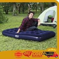 Shippingbebas Bestway Flocked Air Bed Twin Inflatable Air Mattress Travel Bed Hotel