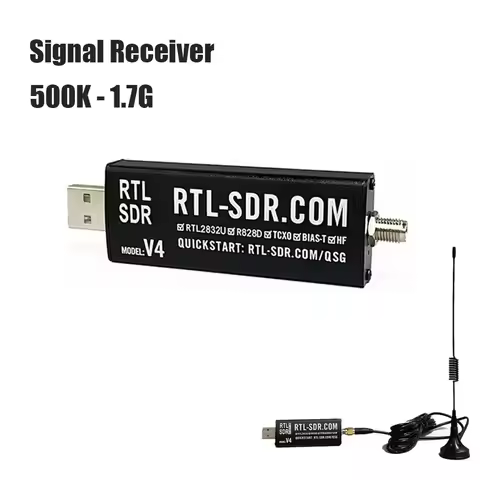 RTL-SDR V4 Software Defined Radio Receiver FCC Certified with +10dBm Max Input for Wireless Monitori