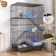 Cat Cage Foldable 4 Layer Pet Cage with Wheels, Heavy Duty Easy Assemble for Cats & Small Animals