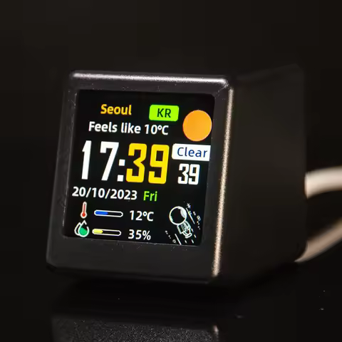 GeekMagic Cool Mini WiFi Desktop Weather Digital Clock Station Display Weather Digital Desktop Clock