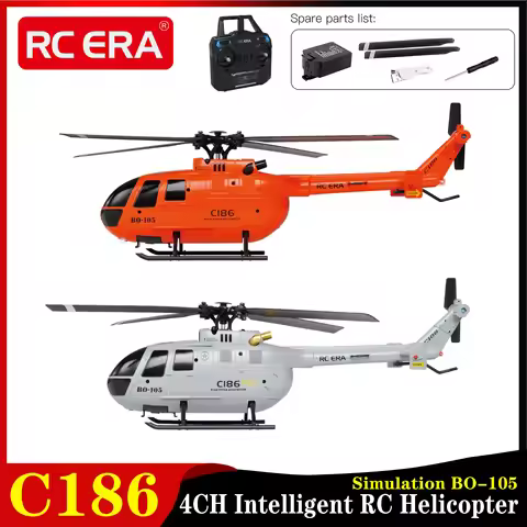 RC ERA C186 RC Helicopter 4CH Optical Flow Positioning Single Propeller Without Ailerons BO105 Simul