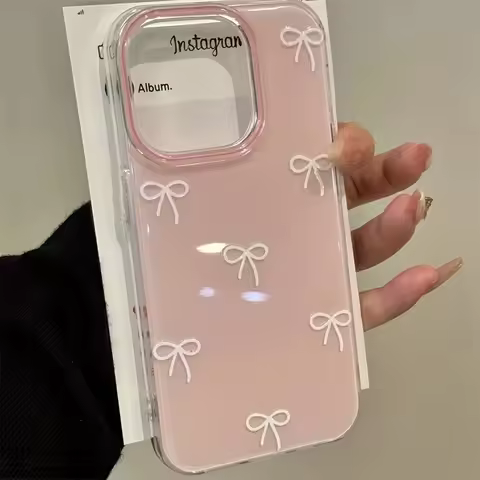 Cartoon Pink Bow Phone Case for Xiaomi Redmi 15C 14C 13 13C 12 A3 A2 A1 10 10C 9 9A 9C 8 K60 K40 Plu