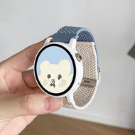 Dây đeo dệt Colorblock với vỏ PC cho Samsung Galaxy Watch 7 FE 6 5 4 Active 2 40MM 44MM Galaxy Watch