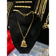 10k gold Half Diacut Heart necklace