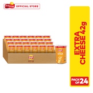 Lays Stax Extra Cheese Potato Chips 42g - Pack of 24