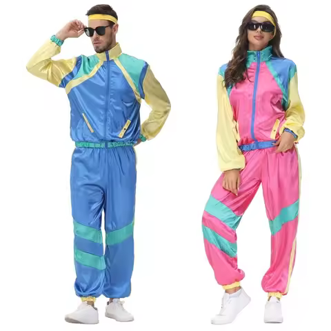 Halloween Vintage 70s 80s Rock Disco Cosplay Outfits Disco Clothing Hippie Costume Couples Hippie Co