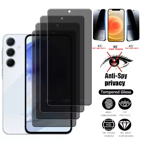 4Pcs For Samsung A55 Glass Samsung Galaxy A55 A 55 Tempered Glass 9H HD Anti-Spy Cover Glue Privacy 