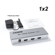 8K HDMI 2.1 Splitter 1X2 1X4 8K60Hz 4K120Hz HDMI ตัวแยกวิดีโอ Duplicator 1 In 2ออก HDR 48Gbps สำหรับ