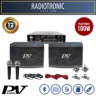 (Ready Stock Sabah) PV Audio 6.5 Inch 100W KTV Home Karaoke Package Set PV1065B - Bluetooth / AUX / 