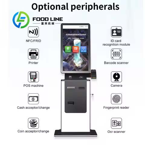 Customize Atm Deposit Cash Machine Self Service Touch Screen Ticket Printer Card Reader Information 